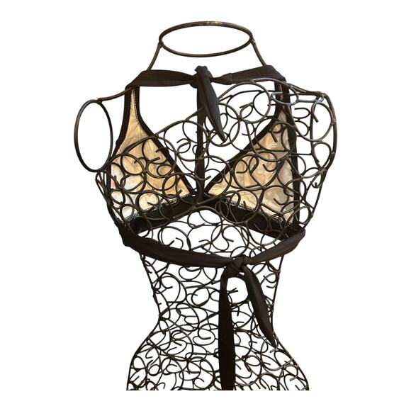 VENUS Black Sparkling Bikini Top Size Cup C Lined Nylon Spandex - Picture 3 of 4